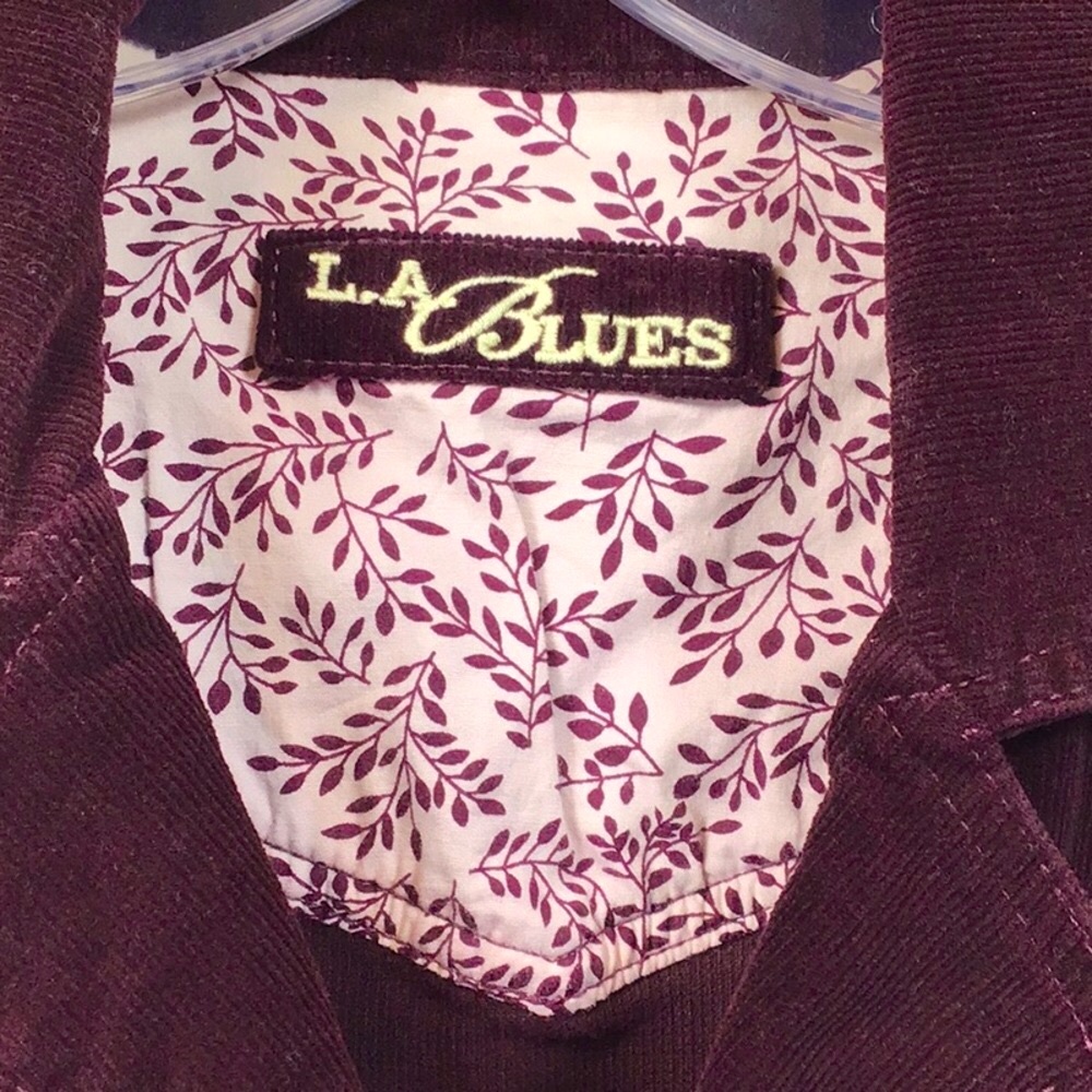 VTG L.A. Blues Purple Corduroy Jacket  Button Front XL - Picture 2 of 9
